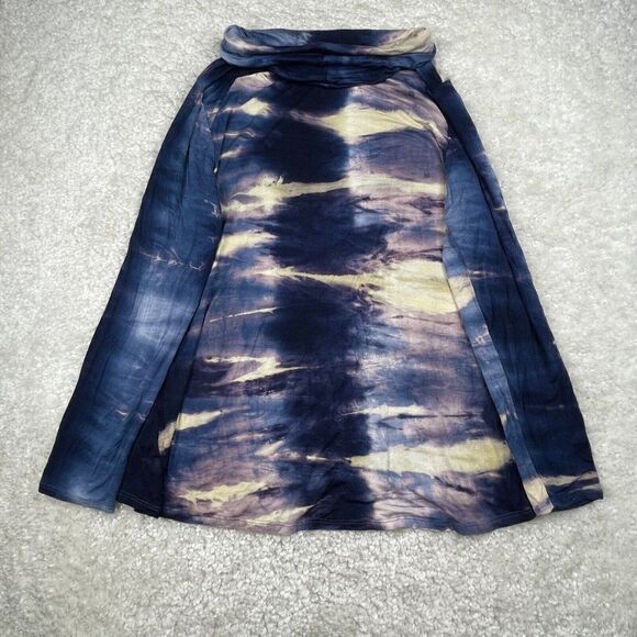 Soft Surroundings Blue Tie Dye Cowl Neck Tunic Pullover Top - Picture 2 of 7